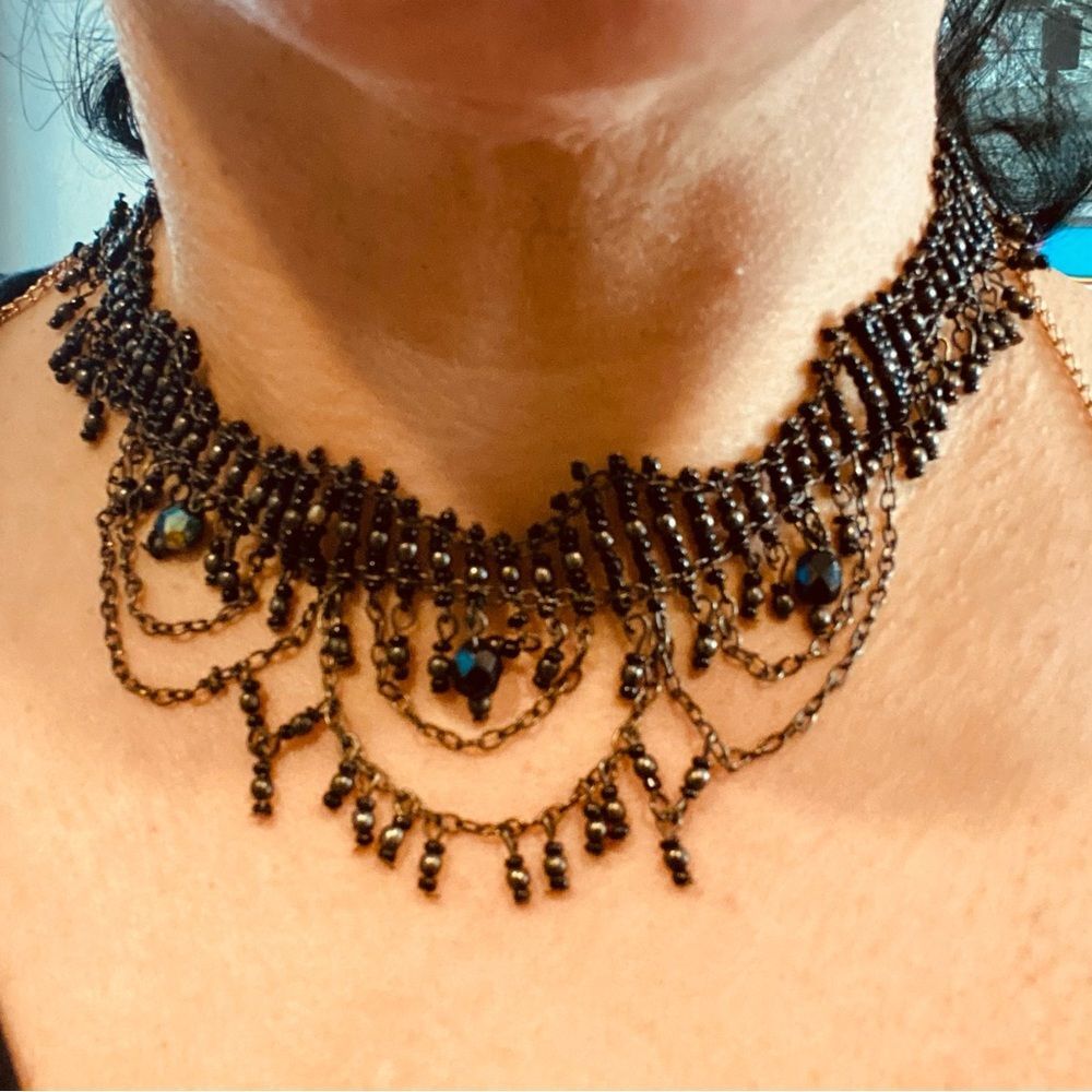 Vintage regal Victorian beaded choker